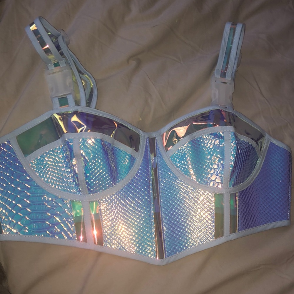 Opulent Empress Hologram Bustier top by Club Exx